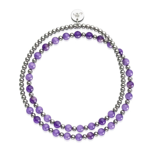 Amethyst x White Gold | Boho Gem Wrap
